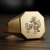 De Goudhaan Monarque zegelring in goud