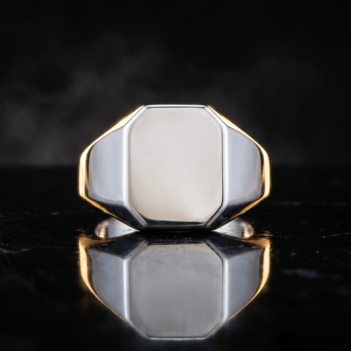 De Goudhaan Dominius zegelring in 925 sterling zilver