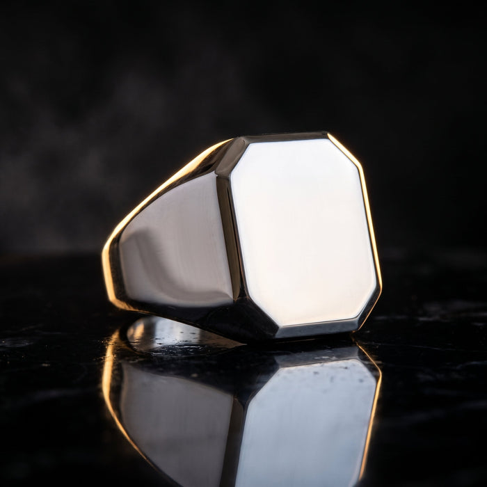 De Goudhaan Imperium zegelring in 925 sterling zilver